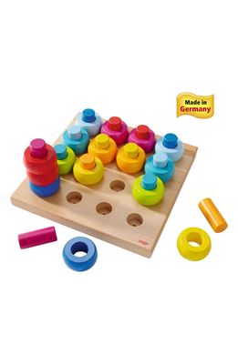 HABA Rainbow Whirls Pegging Game in Yellow/Blue/Green And Pink