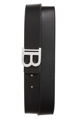 Balmain Logo Buckle Leather Belt in 0Pa - Black