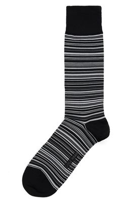 Cole Haan Multistripe Crew Socks in Black/Grey