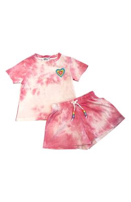 Lola & the Boys Pink Tie-Dye T-Shirt & Shorts Set