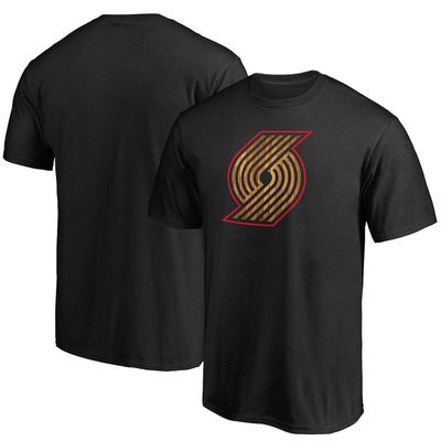 Men's Fanatics Branded Black Portland Trail Blazers Hardwood Logo T-Shirt