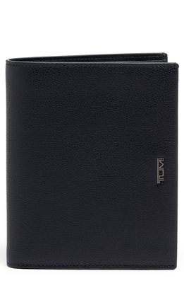 Tumi Leather Passport Cover in Black Texture