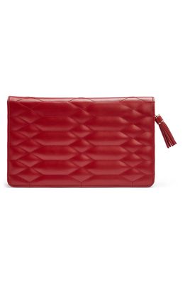 WOLF Caroline Large Leather Jewelry Travel Case in Red