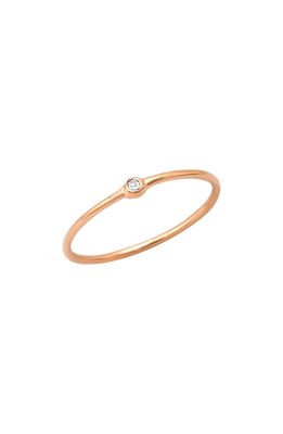 BYCHARI Lili Diamond Bezel Ring in 14K Rose Gold