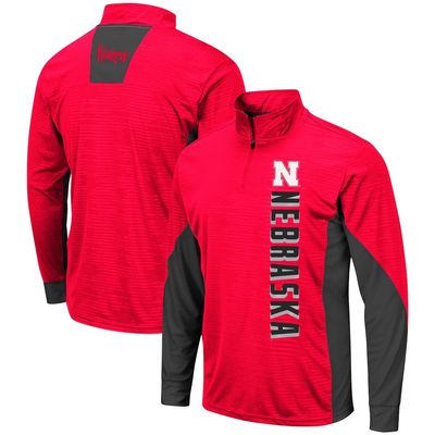 Men's Colosseum Scarlet Nebraska Huskers Bart Windshirt Quarter-Zip Pullover Jacket