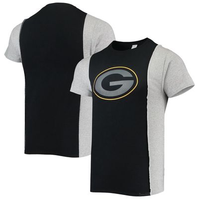 Men's Refried Apparel Black/Heathered Gray Green Bay Packers Sustainable Split T-Shirt