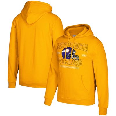 Men's Mitchell & Ness Gold Minnesota Vikings Classic Helmet Pullover Hoodie