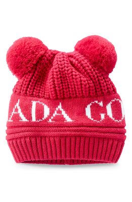 Canada Goose Double Pompom Hat in Red
