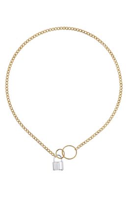 KOZAKH Amanto Chain Lock Pendant Necklace in Gold