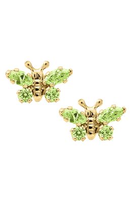 Mignonette Butterfly Birthstone Gold Earrings in August
