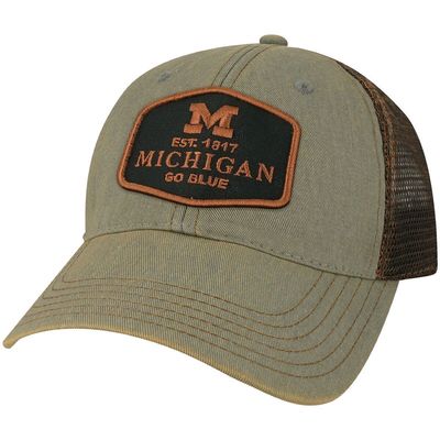LEGACY ATHLETIC Men's Gray Michigan Wolverines Practice Old Favorite Trucker Snapback Hat