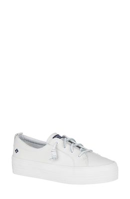 Sperry Crest Vibe Slip-On Platform Sneaker in White Leather