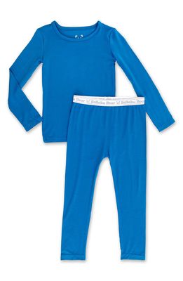 Bellabu Bear Kids' Two-Piece Fitted Pajamas in Teal Blue