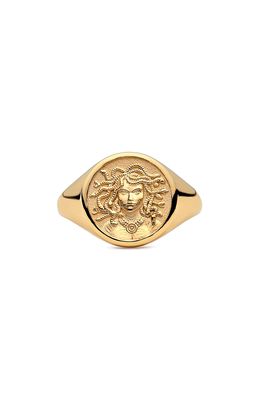 Awe Inspired Medusa Signet Ring in Gold Vermeil