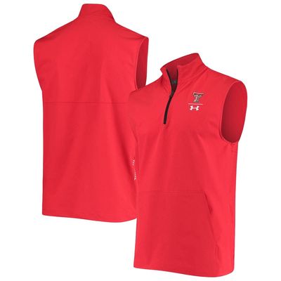 Men's Under Armour Red Texas Tech Red Raiders Sideline Squad Coaches Quarter-Zip Vest