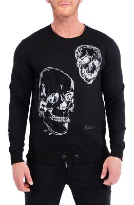 Maceoo Double Skull Graphic Sweater in Black