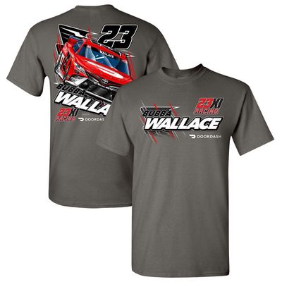 E2 APPAREL Men's Charcoal Bubba Wallace Door Dash Car 2-Spot T-Shirt