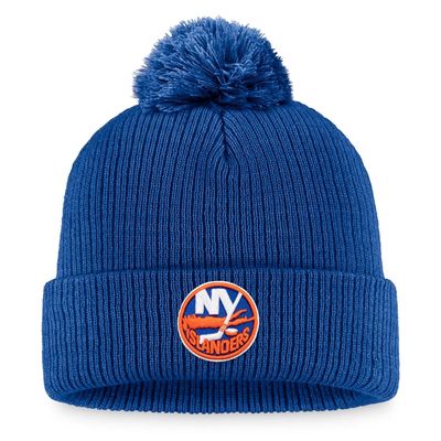 Men's Fanatics Branded Royal New York Islanders Core Primary Logo Cuffed Knit Hat with Pom
