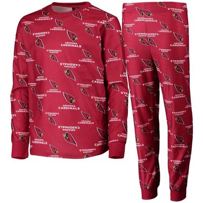 Outerstuff Youth Cardinal Arizona Cardinals All Over Print Long Sleeve T-Shirt & Pants Sleep Set