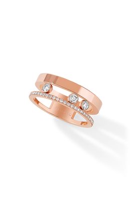 Messika Two Row Move Romane Diamond Ring in Rose Gold