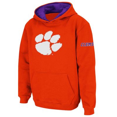 Youth Stadium Athletic Orange Clemson Tigers Big Logo Pullover Hoodie