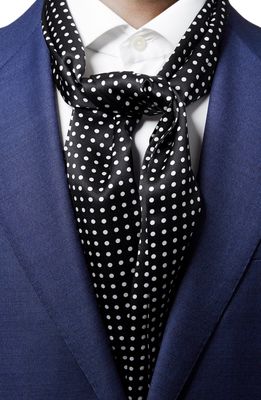 Eton Men's Polka Dot Silk Scarf in Black