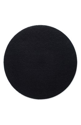 Chilewich Dot Shag Round Indoor/Outdoor Floor Mat in Black