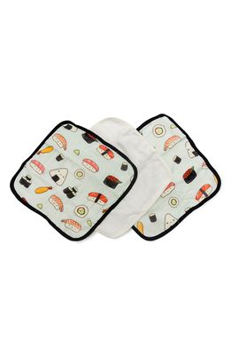 Loulou Lollipop Deluxe Pack of 3 Sushi Print Washcloths