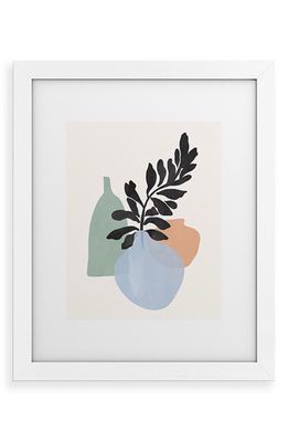 Deny Designs Sea Glass Vases Framed Wall Art in White Frame 8X10