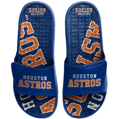 Men's FOCO Houston Astros Wordmark Gel Slide Sandals in Blue
