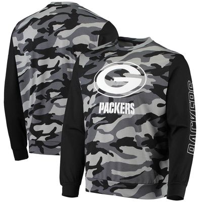 Men's FOCO Black Green Bay Packers Camo Long Sleeve T-Shirt