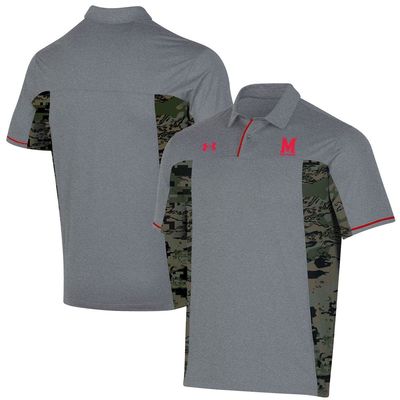 Men's Under Armour Gray Maryland Terrapins Freedom Polo