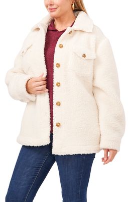 1.STATE Faux Shearling Shirt Jacket in Vanilla