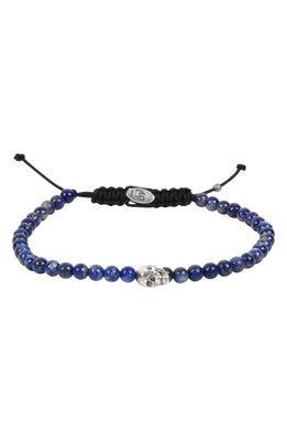 Degs & Sal Stone Bead Skull Bracelet in Blue