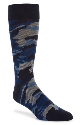 Cole Haan Modern Camo Socks in Marine Blue