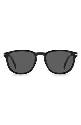 David Beckham Eyewear David Beckham 53mm Round Sunglasses in Black Silver /Gray