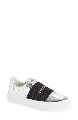 Givenchy City Court Metallic Slip-On Sneaker in Black/silvery