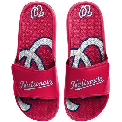 Men's FOCO Washington Nationals Wordmark Gel Slide Sandals in Navy