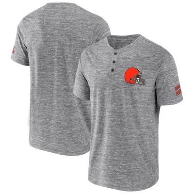 Men's NFL x Darius Rucker Collection by Fanatics Heathered Gray Cleveland Browns Slub Henley T-Shirt in Heather Gray