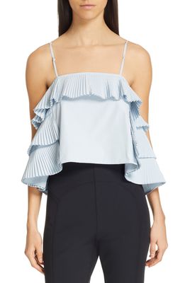 Opening Ceremony Pleated Top in Light Blue