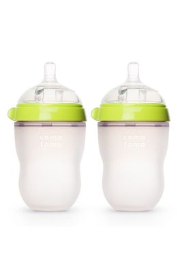 Comotomo Set of 2 Baby Bottles in Green