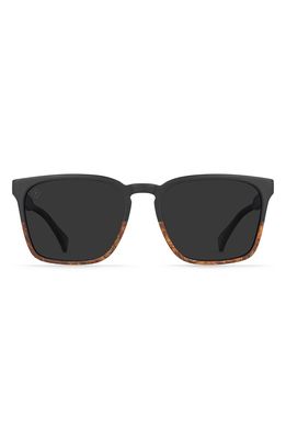 RAEN Pierce 55mm Polarized Square Sunglasses in Burlwood/Black Polar
