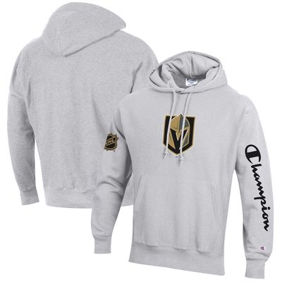 Men's Champion Heathered Gray Vegas Golden Knights Reverse Weave Pullover Hoodie in Heather Gray