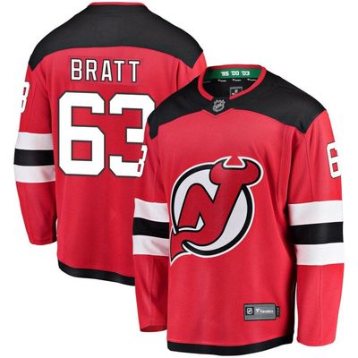 Men's Fanatics Branded Jesper Bratt Red New Jersey Devils Home Breakaway Jersey