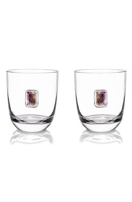 ANNA New York Elevo Set of 2 Double Old Fashioned Glasses in Smoke Agate