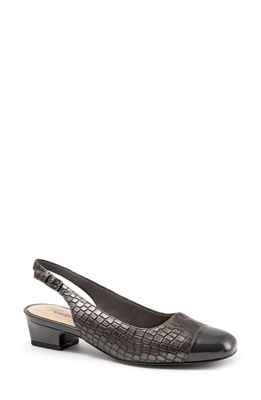 Trotters 'Dea' Slingback in Pewter Leather