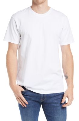 FRAME Logo Cotton T-Shirt in Blanc