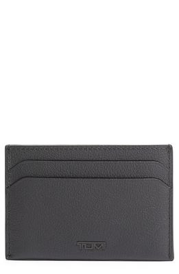 Tumi Leather Money Clip Card Case in Grey Texture