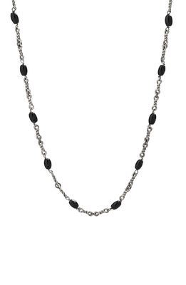 Degs & Sal Men's Black Onyx Twisted Cable Chain Necklace in Silver