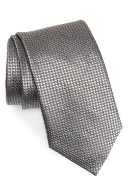 Canali Neat Silk Tie in Charcoal